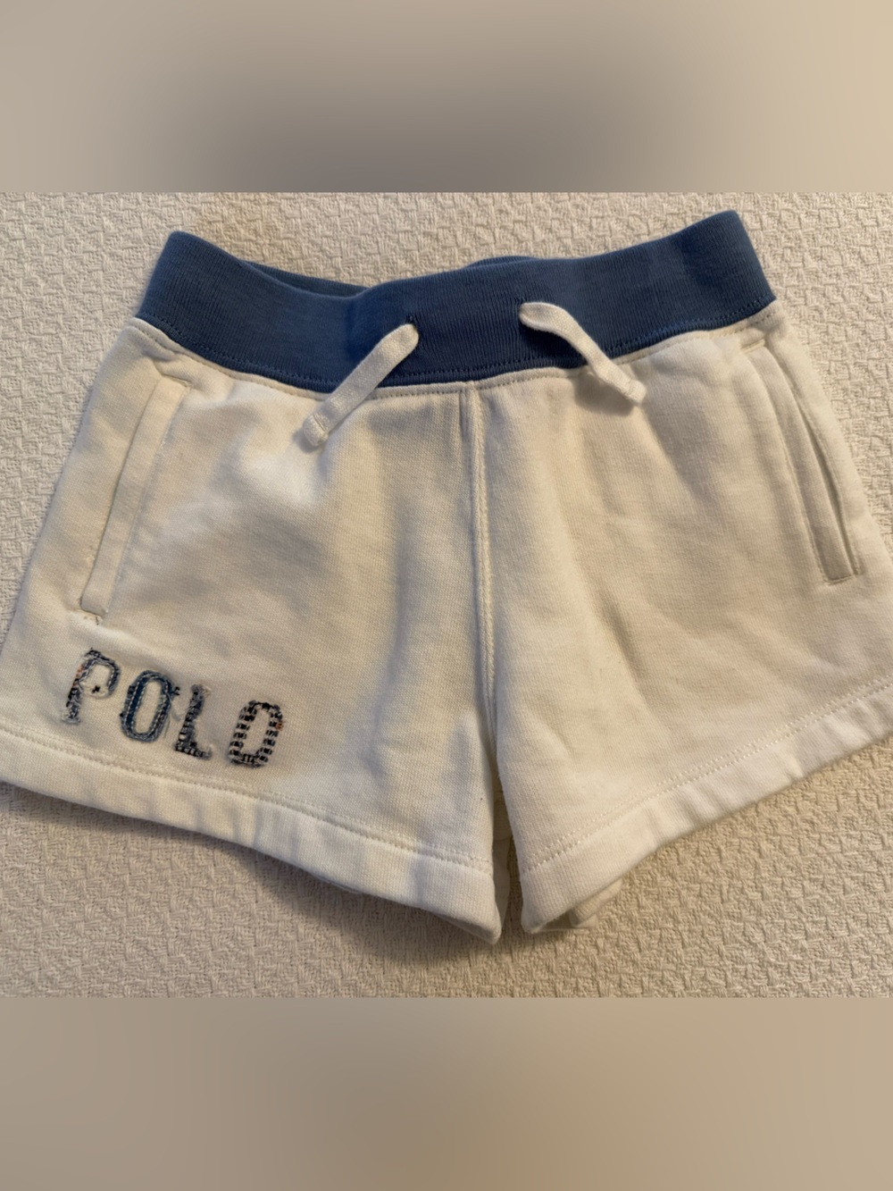 Polo by Ralph Lauren White Shorts with Blue Waistband